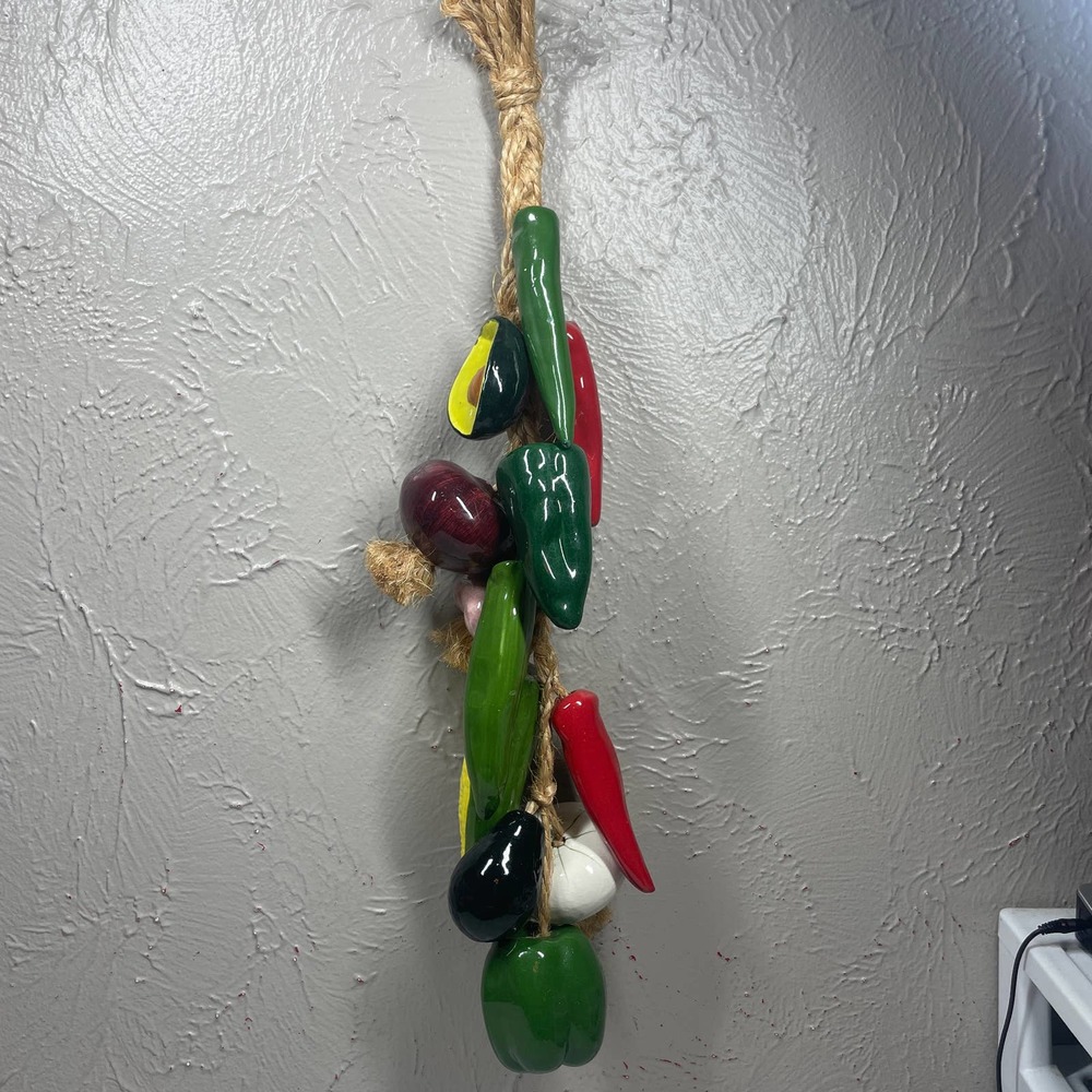 Ceramic Vegetable Jute Rope Raffia Ristra onion pepper garlic corn‎